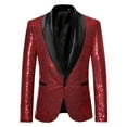 thumbnail image 1 of Christmas Casual Aoochasliy Mens Coats Outerwear Fall Trendy Personality Sequins Casual Suit Jacket, 1 of 3