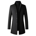 thumbnail image 1 of Christmas Deals Aoochasliy Mens Coats Outerwear Single-breasted Solid Color Trendy Suit Business Casual Suit Wool Coat, 1 of 2