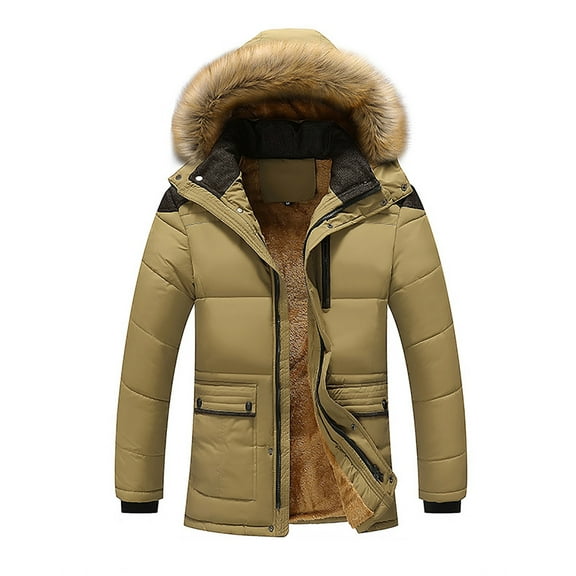 Christmas Casual Aoochasliy Mens Coats Outerwear Winter Thickened Plus Size Padded Windproof Warm Cotton Padded Coat