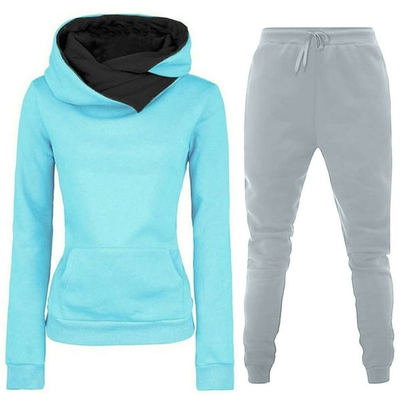 Christmas Deals! Ohufall 2 Piece Outfits for Women,Fall Winter Outfits Sports Tracksuits Long Sleeve Pullover Hoodies Pants Suit,Sweatshirt for Women Clearance
