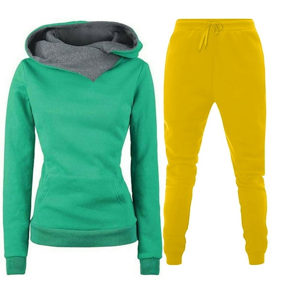 Christmas! Ohufall 2 Piece Outfits for Women,Fall Winter Outfits Sports Tracksuits Long Sleeve Pullover Hoodies Pants Suit,Sweatshirt for Women