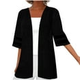 thumbnail image 1 of Christmas Deals! Borniu Cardigan For Women Fashion Cardigan Up Casual Solid Color Half Sleeve Hoodeless Tops Lightweight Summer Cardigan Fall Cardigan Clearance, 1 of 5