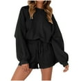 thumbnail image 1 of Christmas! Ohufall Cute 2 Piece Outfits for Women Sweatshirt Tracksuit Pullover Long Sleeve Tops Shorts Sweatsuits for Women Set 2 Piece, 1 of 9