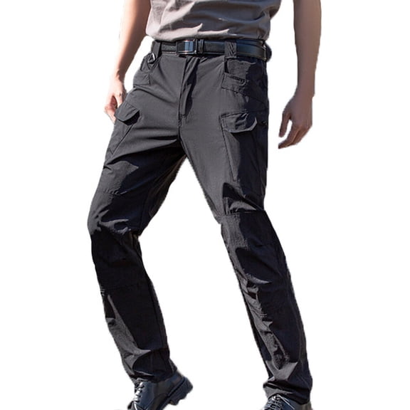 Christmas! Ohufall Mens Pants Sale! Men's Assault Pants Multi Pocket Outdoor Sports Pants Cargo Pants Pants Trousers