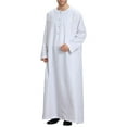 thumbnail image 1 of Christmas! Ohufall Thobe,Robe for Men, Muslim Robe Arab Middle Robe Pattern Long Sleeved Standing Neck Fashion Casual Robe Muslim Clothes for Men, 1 of 9