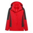 thumbnail image 1 of Christmas! Ohufall Trench For Women Detachable Cap And Windproof Thick Three-in-one Jacket Outdoor Sports Warm Jacket, 1 of 3