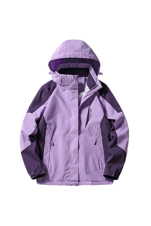Christmas! Ohufall Women's Windbreaker Trench Coat Outdoor Single-layer Sprinker Suit Casual Lapel Zipper Loose Soft Top Hooded Coat