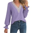 thumbnail image 1 of Christmas Deals! Borniu Womens Tops, Women's Fashion Casual Spring Summer Long Sleeve V-Neck Blouses & Shirts Womens Fashion Clearance, 1 of 8