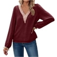 thumbnail image 1 of Christmas! Ohufall Womens Tops, Women's Fashion Casual Spring Summer Long Sleeve V-Neck Blouses & Shirts Womens Fashion, 1 of 7