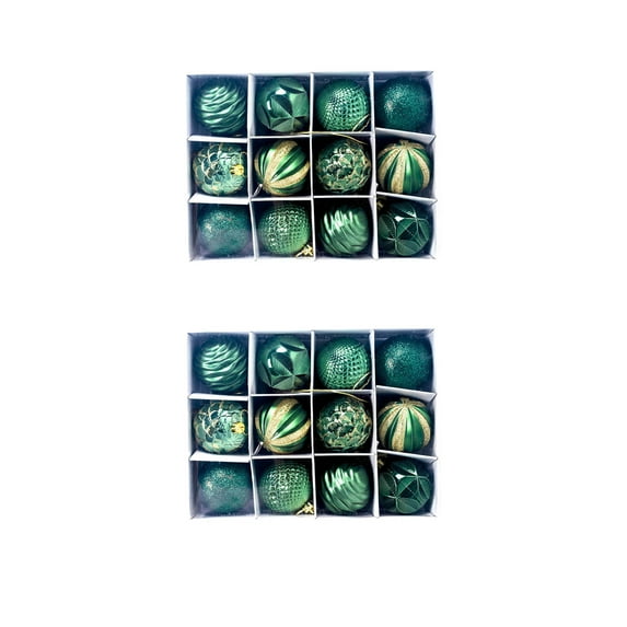 Christmas Deals Clearance Bigersell Christmas Balls Ornaments for Christmas Tree New 24PCS Christmas Tree 6cm Ball Bauble Hanging Home Party Ornament Decor Green