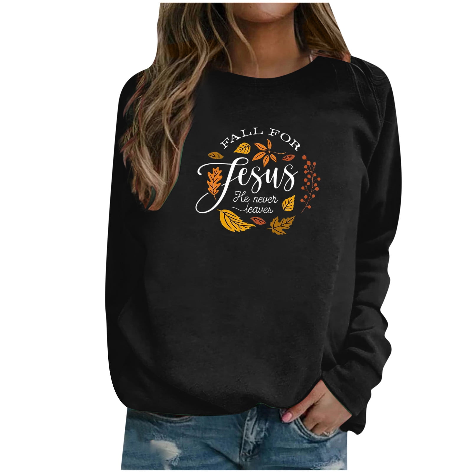 MYCHTE Thanksgiving Vibes Sweatshirt For Women - Colorful Letter Print Long Sleeve Pullover Fall Top