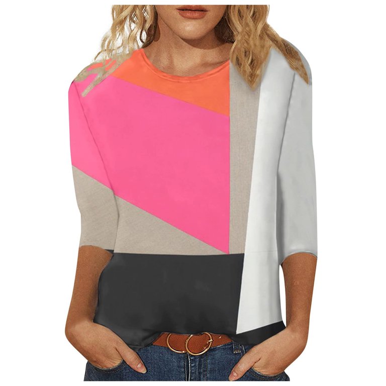 3/4 Sleeves Tops for Women, Blouses for Women Casual Womens Tops