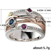 Christmas Deals SHOPESSA Christmas Gifts Jewelry Gorgeous Women Flower Copper Ring Jewelry Size 6-10 Beautiful Ring Jewelry on Clearance