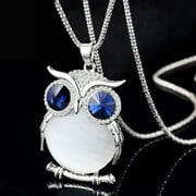 Christmas Deals SHOPESSA Christmas Gifts Jewelry Women Simple Owl Rhinestone Pendant Necklace Long Necklace on Clearance