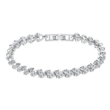 Fashion-925-Sterling-Silver-Crystal-Diamond-Bracelets-Gifts-Roman-Style ...