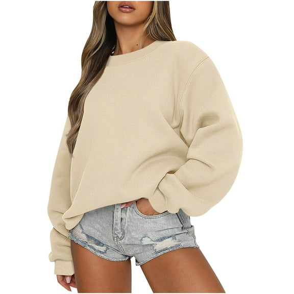 Christmas! Sweatshirt for Women! Ohufall Fashion Women's Casual Long Sleeve Round Neck Solid Ladies Loose Sweatshirt Tops Blouse