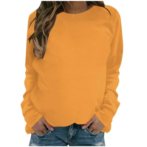 Christmas! Sweatshirt for Women! Ohufall Fashion Women's Casual Long Sleeve Round Neck Solid Ladies Sweatshirt Tops Blouse