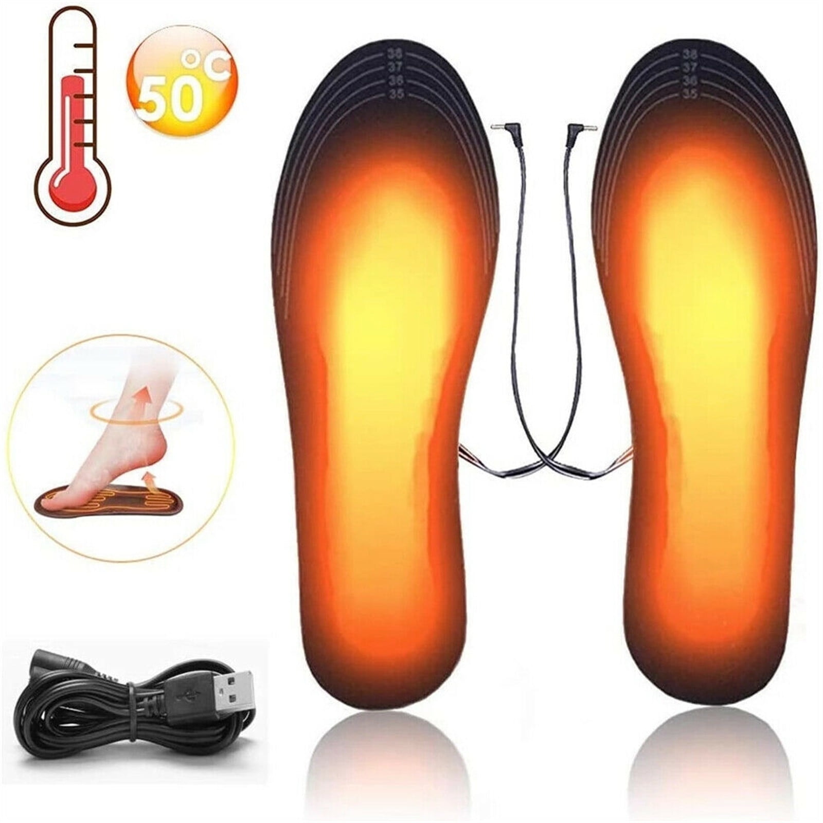 Plug The Insole Christmas Deals tumgatte USB Plug-in Heat Insole Foot Warmers Pluggable ...