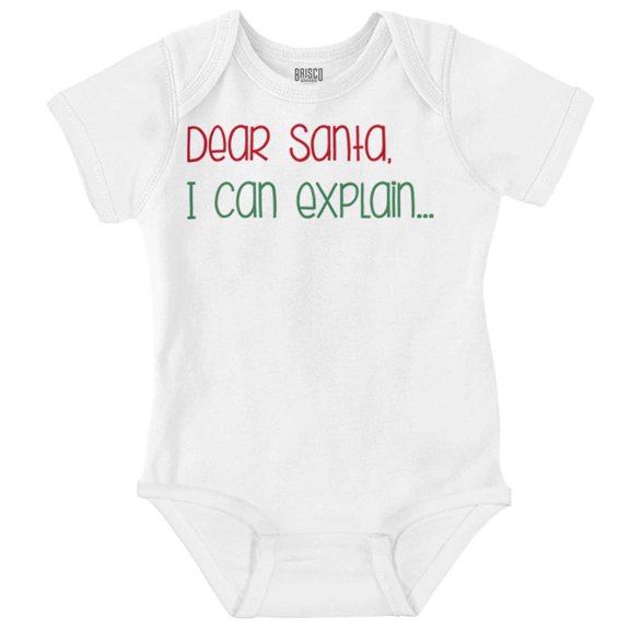 Christmas Dear Santa I Can Explain Romper Boys or Girls Infant Baby Brisco Brands 12M