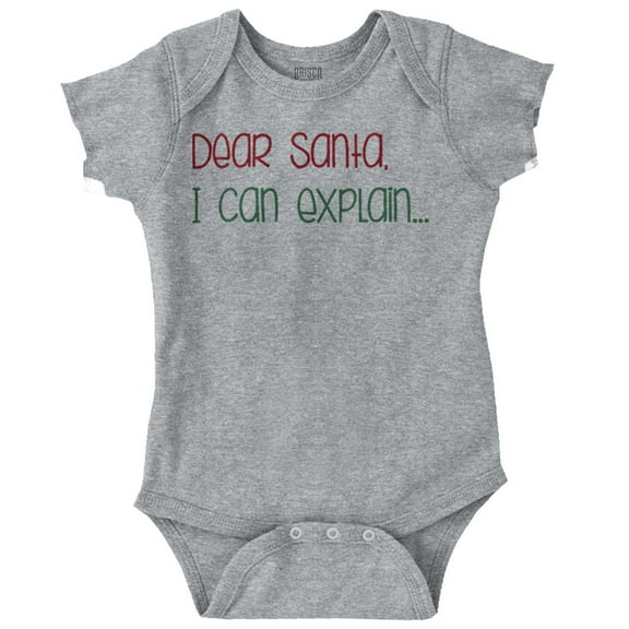 Christmas Dear Santa I Can Explain Romper Boys or Girls Infant Baby Brisco Brands 12M