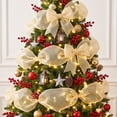 thumbnail image 1 of Christmas Deco Mesh Ribbon Rolls, Metallic Foil Glitter Wired Ribbon for Wreath Making, 32.8ft Craft Ribbon for Garland Bow Tree Swags Holiday DIY Party Home Decor Supplies, 1 of 7