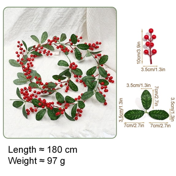 Christmas Decor, Christmas Artificial Flower Garland, Christmas Party Decorations, Christmas Garland, for Xmas Tree, Home, Party, Holiday Christmas Decorations