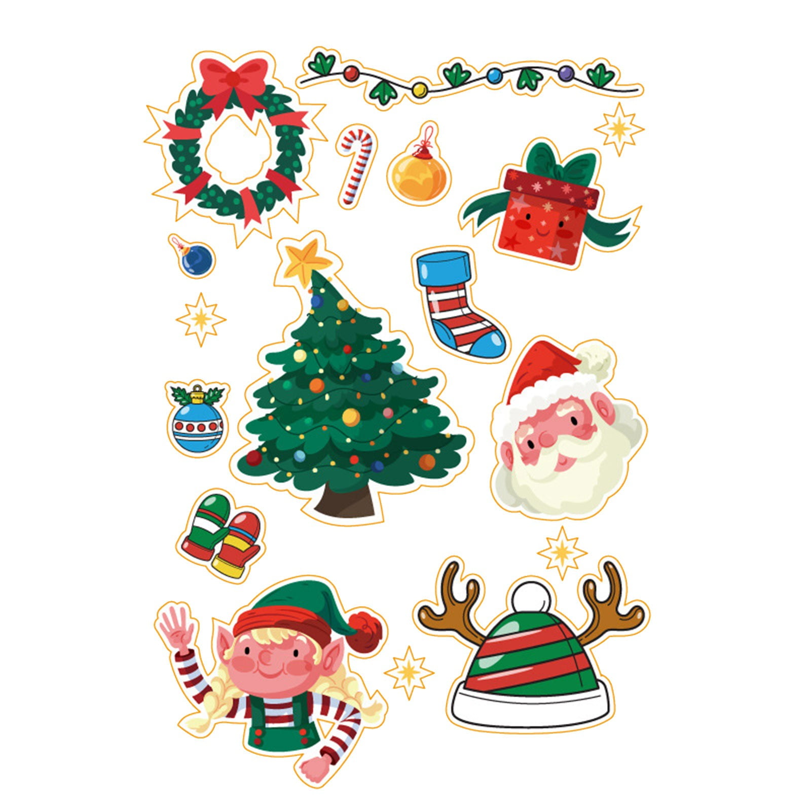 Christmas Decor Christmas Sticker Santa Bell Gift Small Sticker Cute  Stickers Gift Packaging Stickers