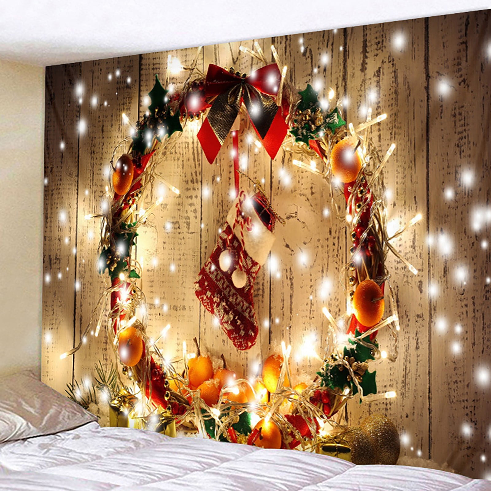 Christmas wall tapestry with lights new arrivals