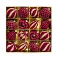 thumbnail image 1 of Christmas Decor, Christmas Tree Ornaments, Decorative Hanging Ornaments, Christmas Ornaments, Velvet Red Gold Glitter Design 16 Pack Set 13X13X3 in for Holiday Season Home Party, 1 of 5