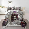 Christmas Decor Comforter Set Happy New Year Bedding Queen Snowman