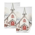 thumbnail image 1 of Christmas Decor Cotton Face Towels Sets Absorbent Hand Towel 2 PCs Soft Towel for Bathroom Kitchen Hotel Decoration, 1 of 8