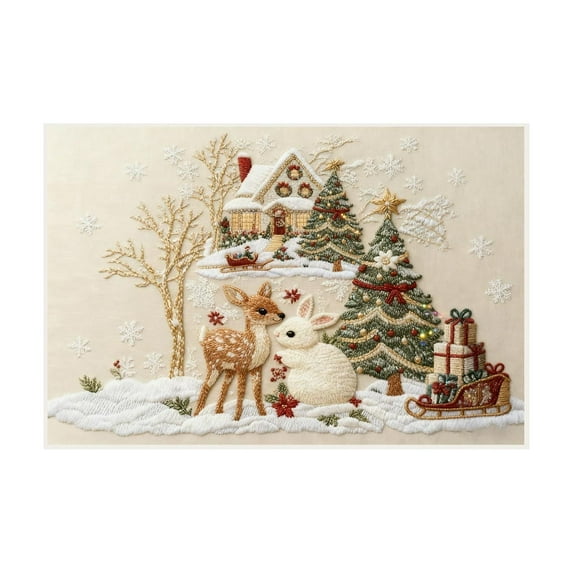 Christmas Decor Doormat Holiday Outdoor Front Door Rugs, Christmas Embroidered Bathroom Carpet Entrance Doormat, Elk & Rabbit Design Farmhouse Entryway Mat Rugs, Christmas Welcome Mat