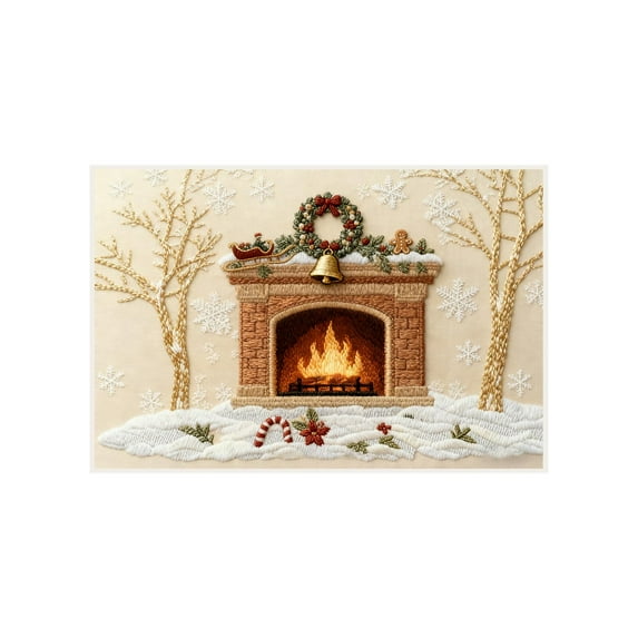 Christmas Decor Doormat Holiday Outdoor Front Door Rugs, Christmas Embroidered Bathroom Carpet Entrance Doormat, Mantel Design Farmhouse Entryway Mat Rugs, Christmas Welcome Mat