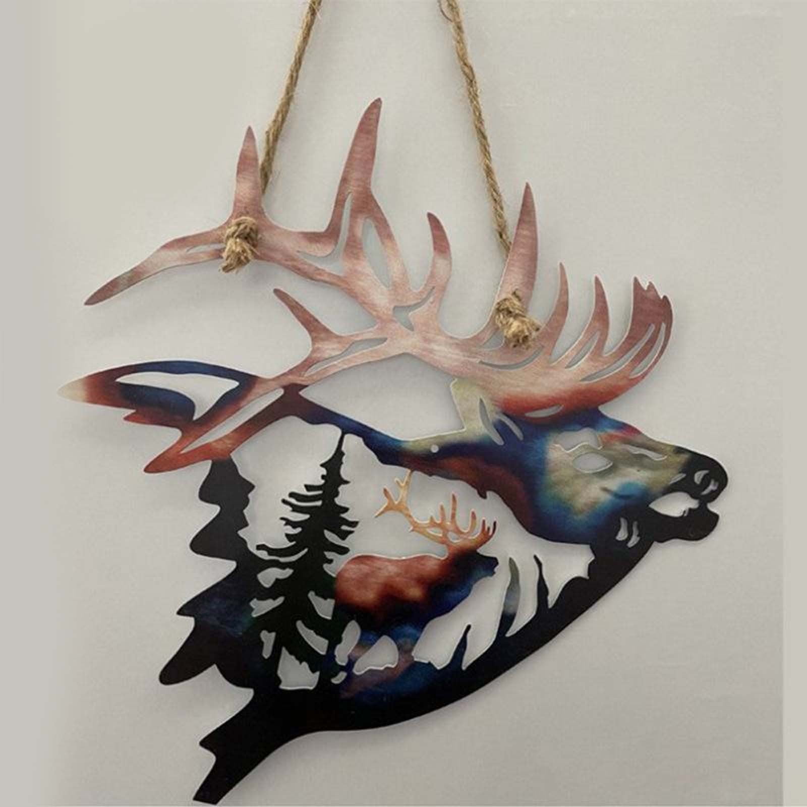 Christmas Decor Gifts Rustic Metal Deer Wall Art Decor Cabin Hunting