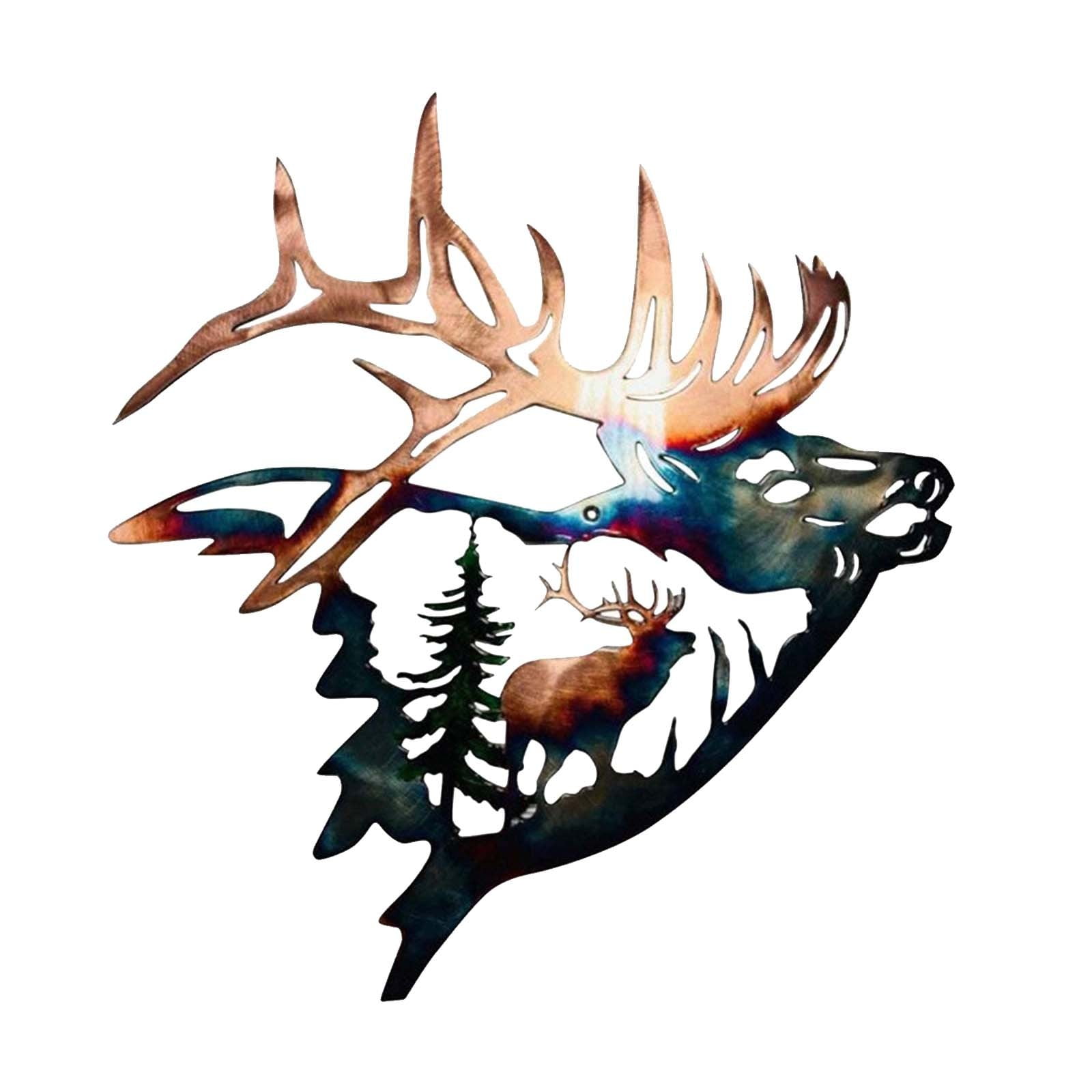 Christmas Decor Gifts Rustic Metal Deer Wall Art Decor Cabin Hunting