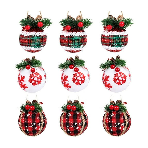Christmas Decor Indoor Christmas Cloth Bag Red Plaid 8cm Christmas Tree Hanging Decorations Christmas Foam Decorative Hangings. Up to 65% off!