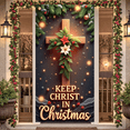 thumbnail image 1 of Christmas Decor Keep Christ in Christmas Banner Religious Celebration Theme for Holiday Parties Family Gatherings Church Events, 1 of 9