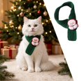 thumbnail image 1 of Christmas Decor Knit Pet Scarf, Adjustable Holiday Neck Scarf, Christmas Gifts for Small Medium Dogs Cats (Green Scarf, Neck: 7.5-12.6in), 1 of 5