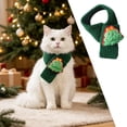 thumbnail image 1 of Christmas Decor Knit Pet Scarf, Adjustable Holiday Neck Scarf, Christmas Gifts for Small Medium Dogs Cats (Green Scarf, Neck: 7.5-12.6in), 1 of 3