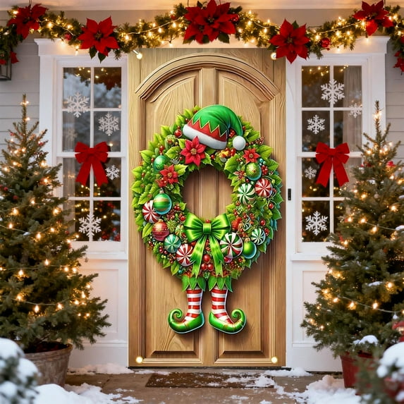Christmas Decor Outdoor Christmas Decorations 35 X 71 Inch Vibrant Christmas Door Curtain For Door And Wall Festival Decorating Christmas Decorations Indoor