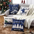 thumbnail image 1 of Christmas Decor Pillow Covers 18 X 18 Inches Set of 4 Black and Red Buffalo Plaid Farmhouse Throw Pillowcases Cotton Linen Vintage Christmas Cushion Covers for Xmas Holiday Decorations, 1 of 9