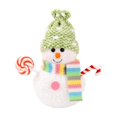 thumbnail image 1 of Christmas Decor Plush Snowman Figurine with Colorful Scarf 1 Piece for Indoor Winter Holiday Display Home Shelf and Window Accent, 1 of 9