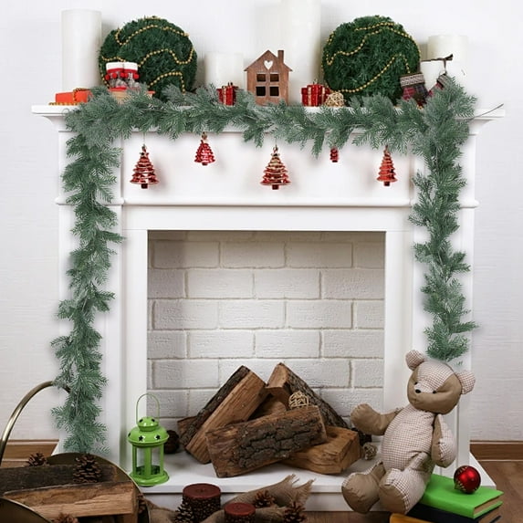 Christmas Decor Qwtwty One Point Eight Meters Rattan Plastic Soft Rubber Pines Needle Green Leaves Decorative Strip Pines Cedar Rattan