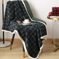 thumbnail image 1 of Christmas Decor Red And Green Plaid Blanket Comfortable Soft Flannel With Lambskin Reverse Warm Throw For Sofa Bed Winter Decoration Christmas Gifts, 1 of 6