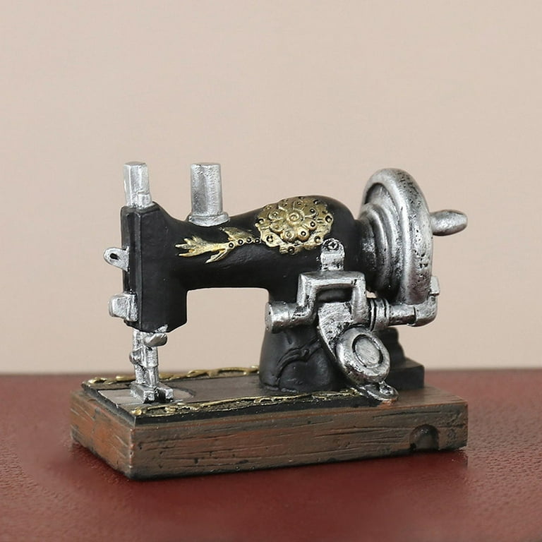 Ornmnt-Tin Sew Machine Each Figurines