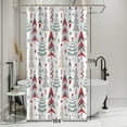thumbnail image 1 of Christmas Decor Shower Curtain for Bathroom 36x72inches Christmas Trees Stall RV Shower Curtain Set with Hooks Red Green X-mas Trees Waterproof Fabric Shower Curtains, 1 of 1