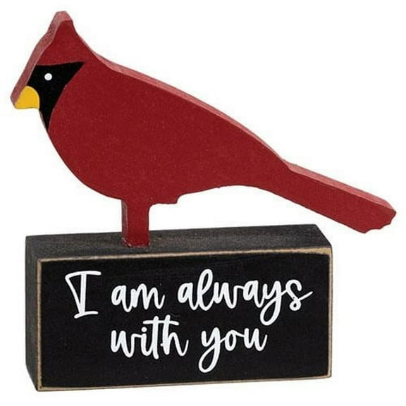 Christmas Decor - Small Wood Always With You Memorial Cardinal