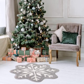 Christmas Snowflake Bathroom Rug Grey Snowflake Welcome Mat - Temu