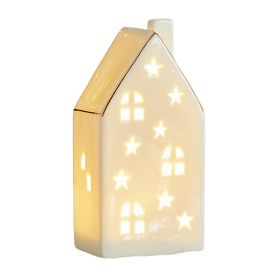 Christmas Decor Village Lighted Ceramic Houses Indoor White Xmas Lighted Ceramic Houses Christmas Decor Indoor White Xmas Holiday Farmhouse Rustic Decor for Home Table Room