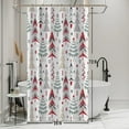 thumbnail image 1 of Christmas Decor Waffle Shower Curtain for Bathroom 36x72inches Christmas Trees Stall RV Shower Curtain Set with Hooks Red Green X-mas Trees Waterproof Fabric Shower Curtains, 1 of 6